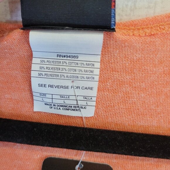 NWT Scoop Neck T Shirt Womens Large Orange Denver Broncos Super Bowl XLVIII NFL - Picture 6 of 9